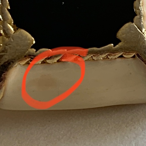 Vintage Cream and Black Enamel Clip On Earrings Gold tone diamond shaped - Picture 5 of 12